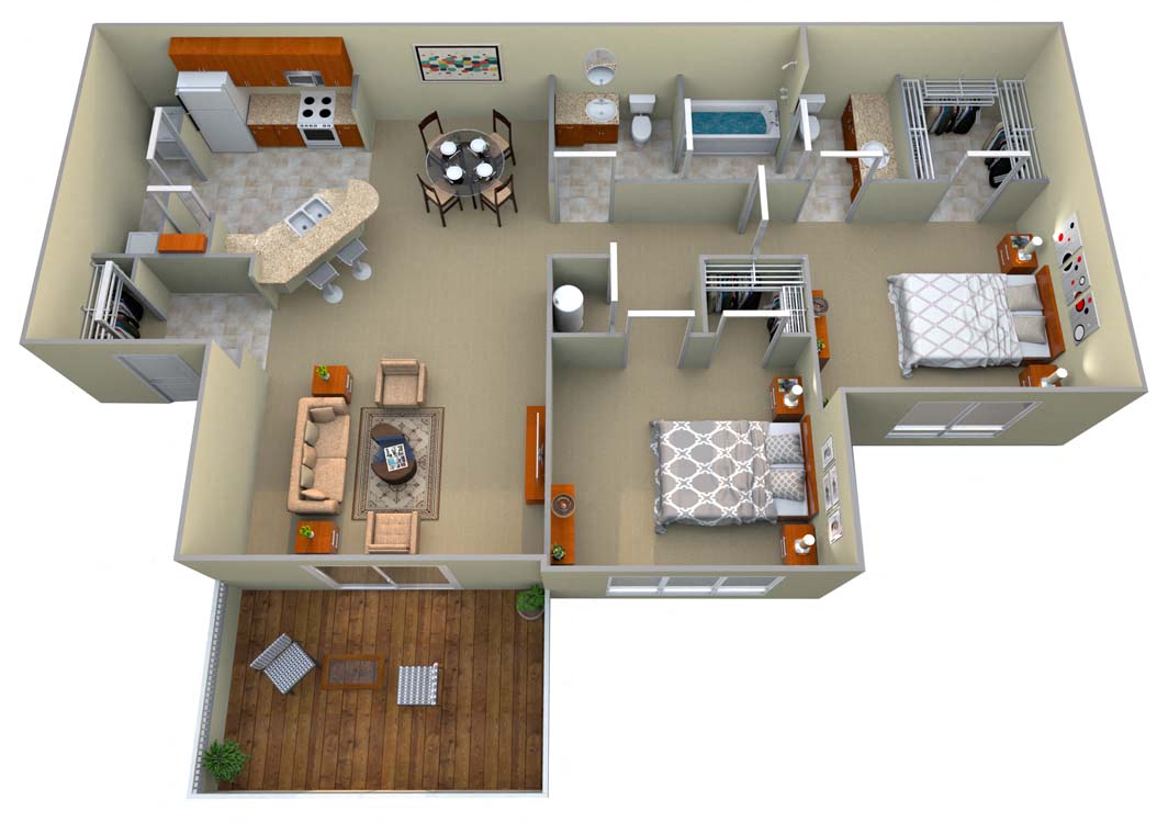 Floor plan for 2 beds, 1.5 baths, 1145 sqft
